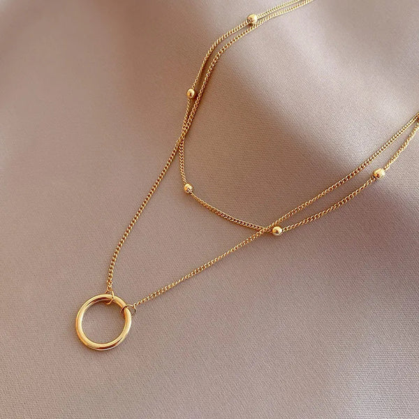 ig style solid color titanium steel plating 18k gold plated necklace