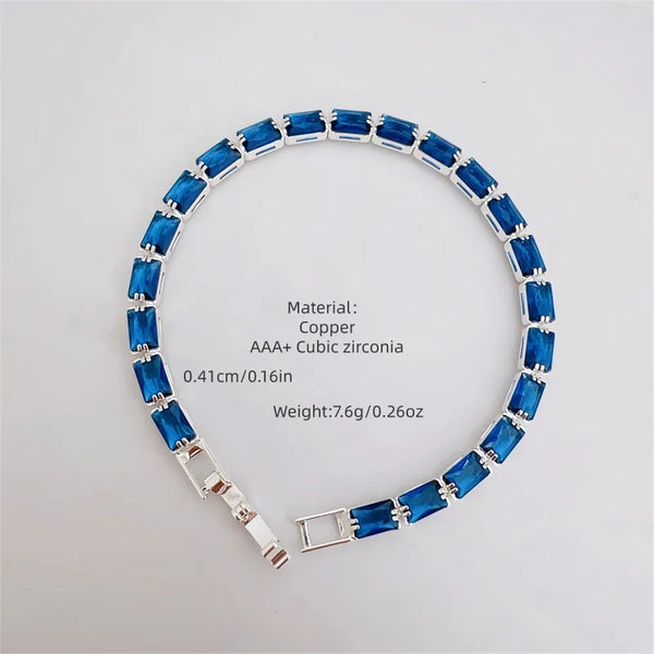 Classic Elegant Style Colorful Zircon Bracelet Fashion High-end Copper Plated 18K Gold Versatile Daily Wear Flower Vacuum Plating (Furnace)