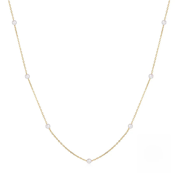 S925 Sterling Silver Pearl Necklace with Elegant Clavicle New and New Trending on TikTok Hot Sale Light Luxury High-End Wear High Quality Sequin Decoration