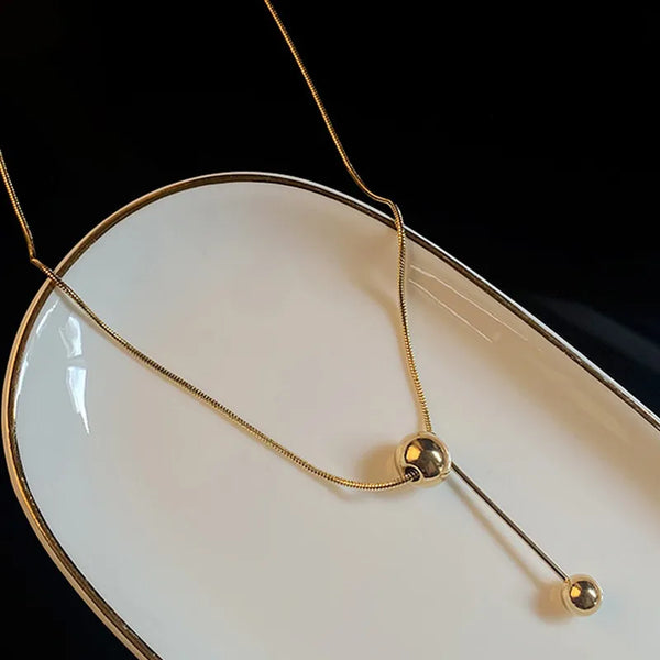 304 Stainless Steel 18K Gold Plated IG Style Plating Solid Color Necklace