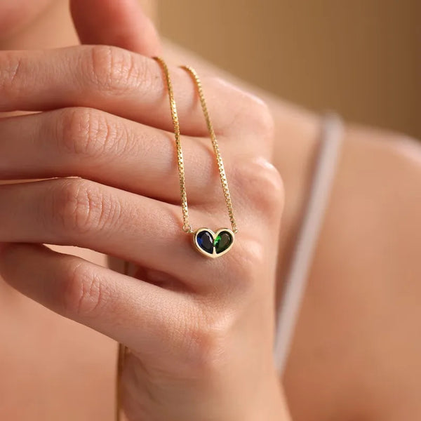 Heart-shaped Birthstone Necklace High-quality Titanium Steel Jewelry Perfect Holiday Gift for Women