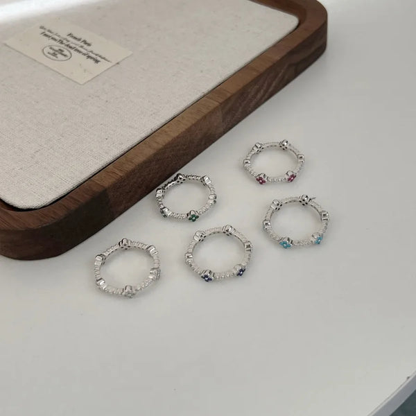 925 Sterling Silver Zircon U Shape Rings