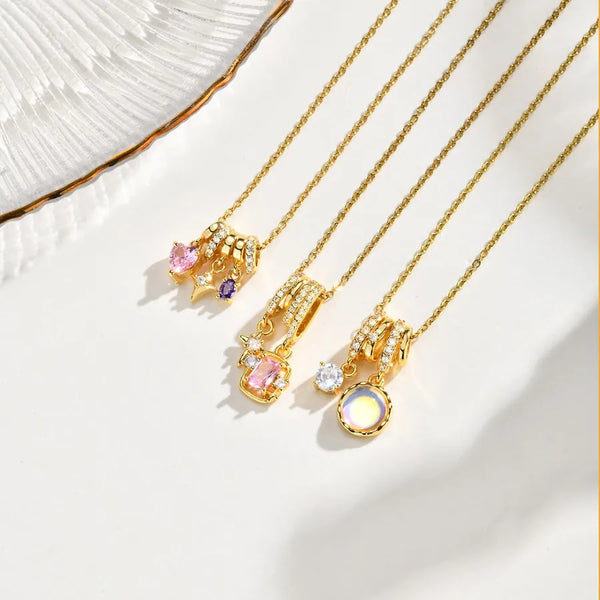 Wholesale Jewelry Casual Shiny Heart Shape 201 Stainless Steel Copper cable chain Pendant Necklace