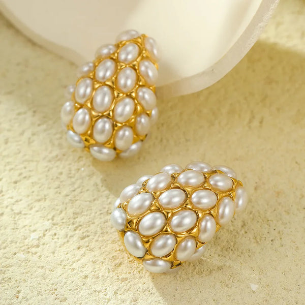 1 Pair Retro Geometric Plating 304 Stainless Steel Ear Studs