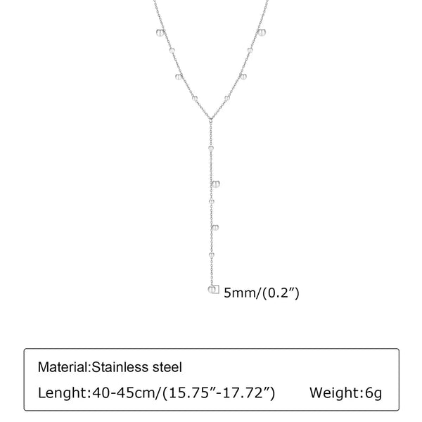 Stainless Steel IG Style Tassel Geometric Pendant Necklace
