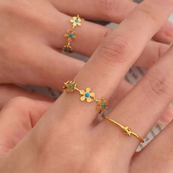 Elegant Floral Ring For Women Fashionable Personality Light Luxury Daily Versatile Design Sensation Premium Copper Jewelry