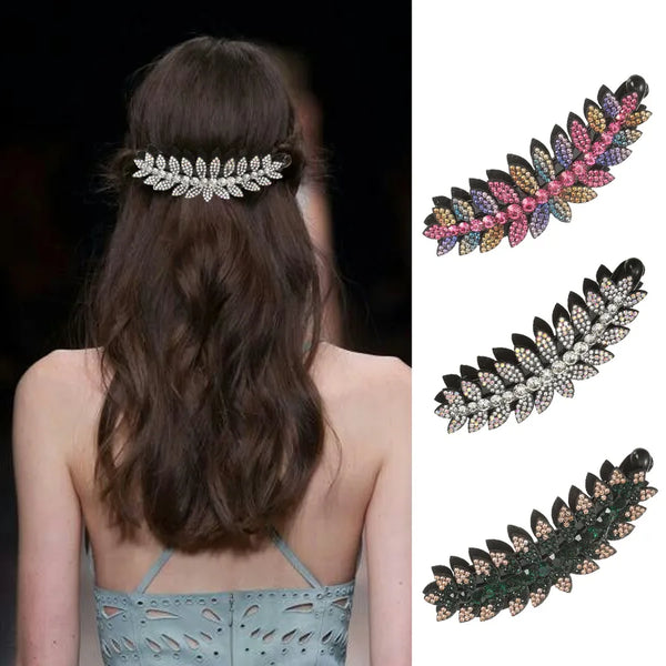 Shiny Wheat Ear Hair Clip Women Summer Side Bangs Half Updo Duckbill Clip Elegant Hair Accessories For Ladies