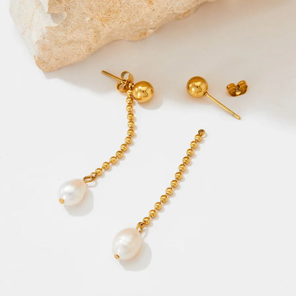 1 Pair Simple Style Tassel Plating 304 Stainless Steel 16K Gold Plated White Gold Plated Gold Plated Ear Studs