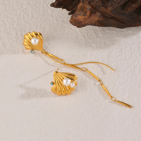 Stainless Steel Shell Tassel Earrings Suitable for All Earrings Simple Women's Earrings
