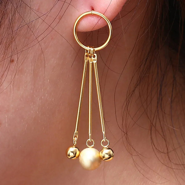 1 Pair Simple Style Geometric Plating 304 Stainless Steel 18K Gold Plated Drop Earrings