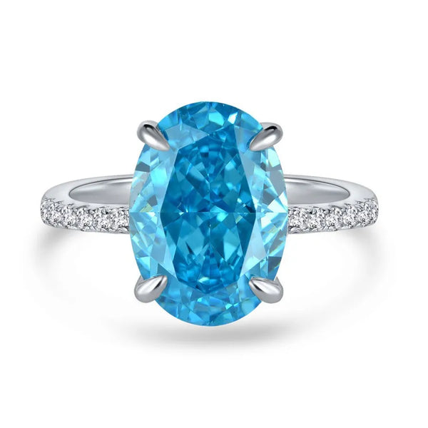 925 Sterling Silver Zircon Geometric Water Droplets Rings