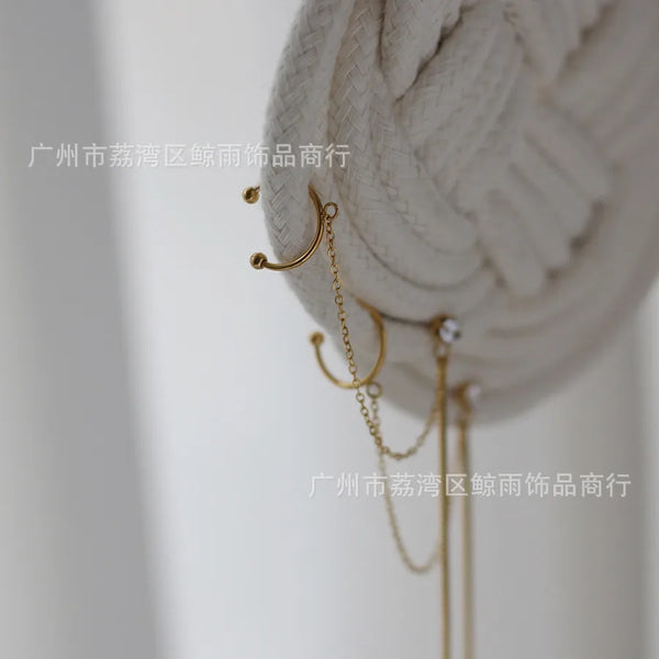 Simple Style 304 Stainless Steel 18K Gold Plated Earrings Ear Studs