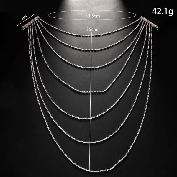 Hot Selling Tassel Multi-layer Rhinestone Hair Chain Bridal Hair Accessories Personalized Simple Full Diamond Hair Chain All-match High-end Sense