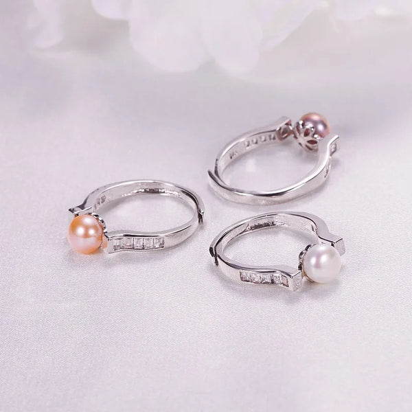 Elegant Open Ring With Freshwater Pearl Simple Style Copper Plated Jewelry For Women Baroque Craft 520 Gift Qixi Festival Gift Mother's Day Gift