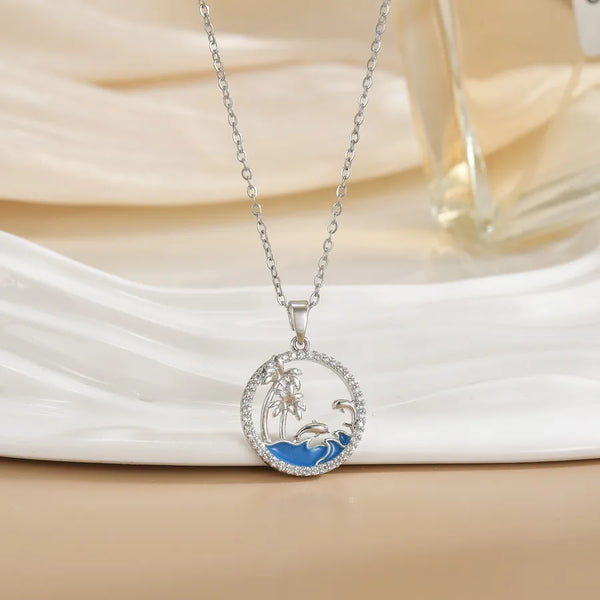 Summer Fresh Simple Fashion Titanium Steel Pendant Necklace Women's Luxury Minimalist Sensation Clavicle Chain Accessory