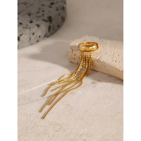 1 Piece Simple Style Classic Style Tassel 304 Stainless Steel Ear Cuffs