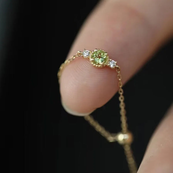 1 Piece 925 Sterling Silver Geometric Round Zircon PVD Coated 14K Real Gold Plated Rings