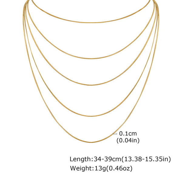Elegant Streetwear IG Style Solid Color 201 Stainless Steel Layered Layered Necklaces 1 Piece