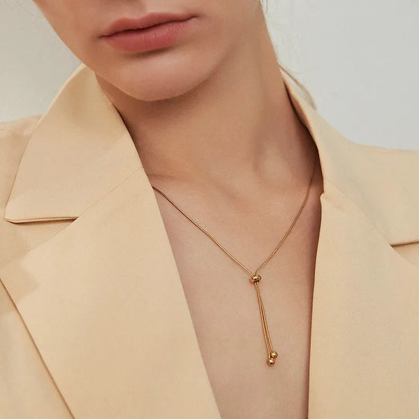 Wholesale Jewelry Fashion Geometric 304 Stainless Steel No Inlaid 18K Gold Plated Plating Necklace