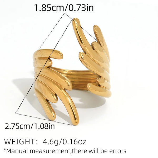 Wholesale Jewelry Casual Simple Style Geometric 304 Stainless Steel 18K Gold Plated Open Rings