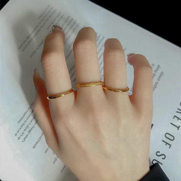 Wholesale Jewelry Fashion Circle 304 Stainless Steel Rhinestones 18K Gold Plated Plating Stainless Steel Rings