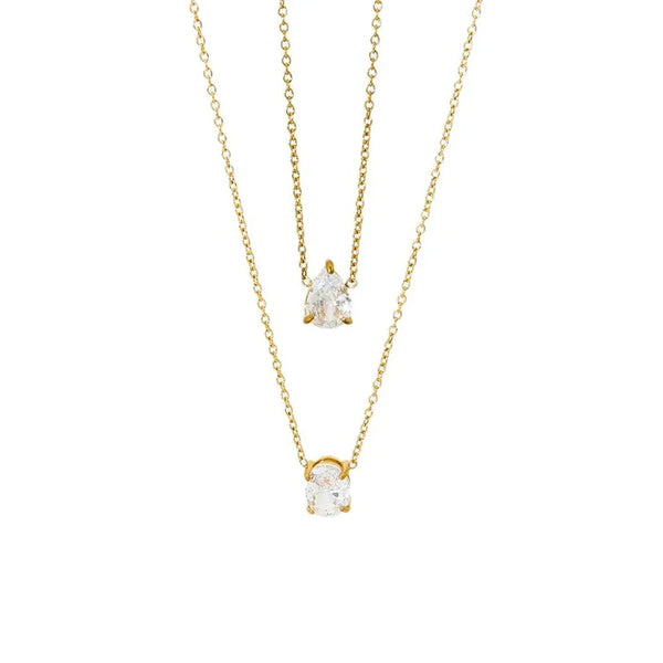 Solid Color Electroplated Necklace for Women in 304 Stainless Steel with 18K Real Gold Plated PVD Coated Cable Chain