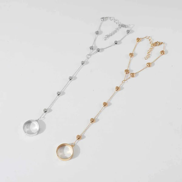 Heart Shape Bracelets with Electroplated Craft in Golden Plated Iron Featuring Standard Chain Type
