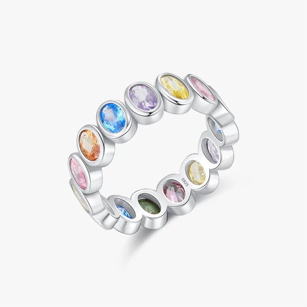 925 Sterling Silver Zircon Oval Rings