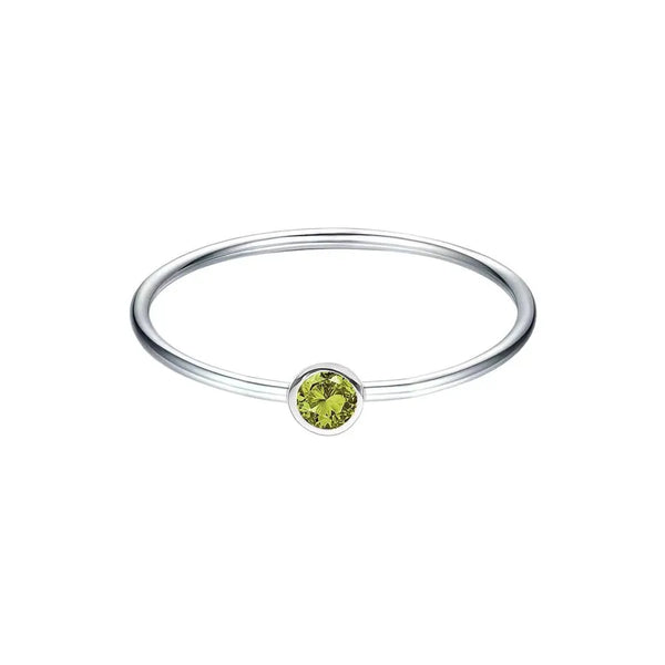 S925 Sterling Silver Ring For Women Simple Elegance Birthstone Single Dot Stylish Geometric Pattern  Fashion