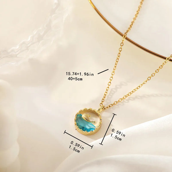 Wholesale Simple Style Classic Style Color Block 304 Stainless Steel Copper Plating K Gold Plated Pendant Necklace