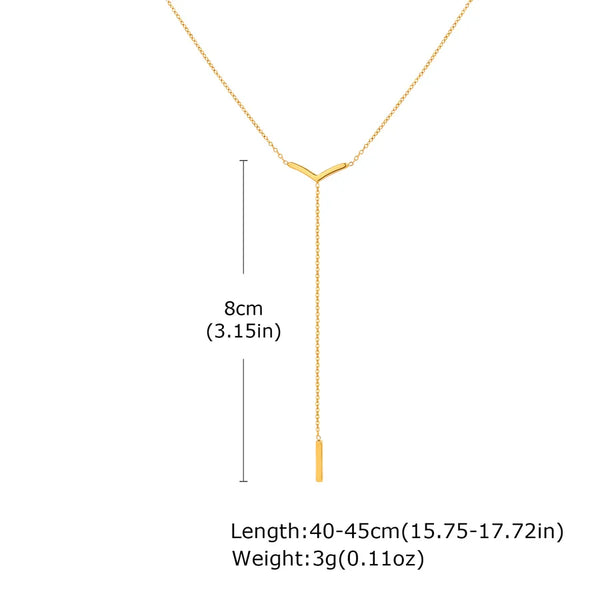 Wholesale Jewelry Simple Style Solid Color 304 Stainless Steel 18K Gold Plated Pendant Necklace cable chain