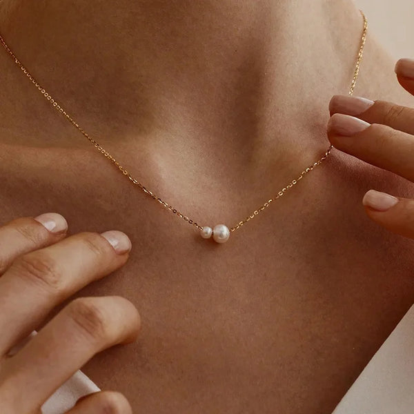 Wholesale Jewelry Cute Shiny Solid Color 304 Stainless Steel 18K Gold Plated  Chain Necklace