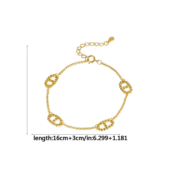 925 Sterling Silver Bracelets Casual Modern Style Simple Style