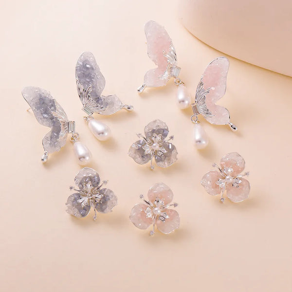 1 Pair Luxurious Romantic Flower Copper 14K Gold Plated Ear Studs