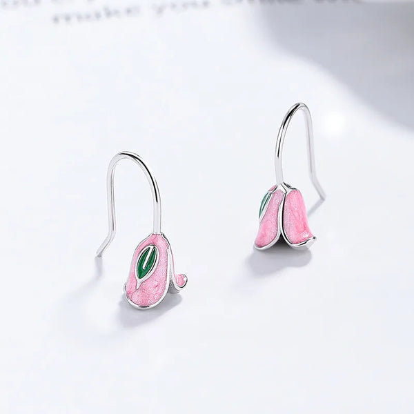 Sweet Flowers Ear Hook For Women Made With Epoxy and 925 Sterling Silver