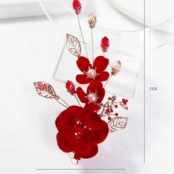 Bridal Flowers Hairpin in Alloy Material, Elegant Hair Accessory for Weddings and Special Occasions