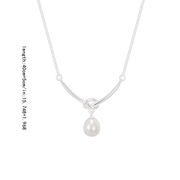 Trendy Blogger Inspired Natural Freshwater Pearl Necklace S925 Sterling Silver Dainty Waterdrop Design Choker For All Seasons