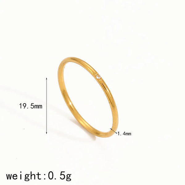 Wholesale Jewelry IG Style Geometric 304 Stainless Steel Zircon 18K Gold Plated Polishing Rings