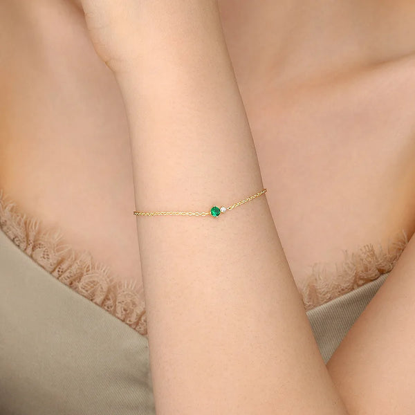 S925 Sterling Silver Silver Colorful Zircon Inlaid Bracelet for Women Simple Trendy Geometric Jewelry Accessories