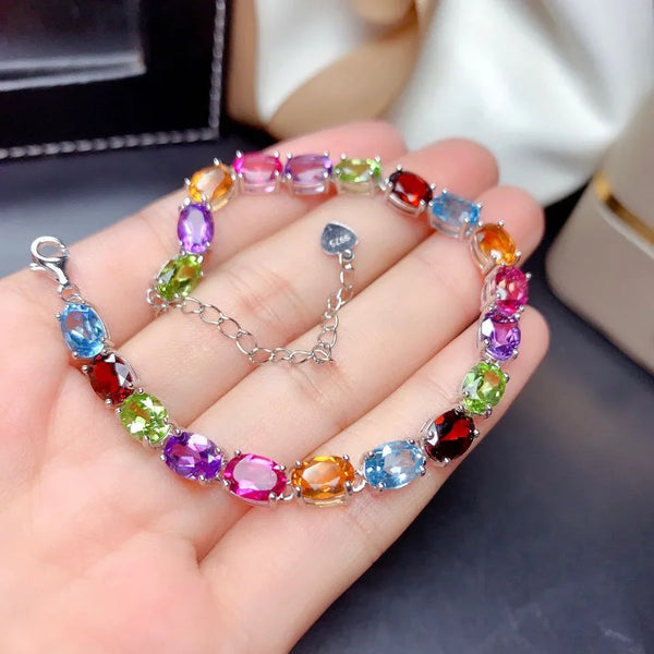 Copper Diamond Geometric Gem Crystal Bracelets