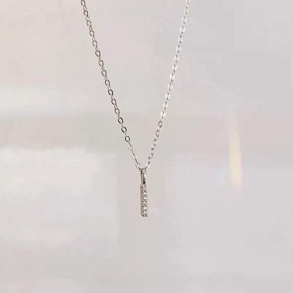 925 Sterling Silver Rhinestones Plating Inlay Solid Color Pendant Necklace