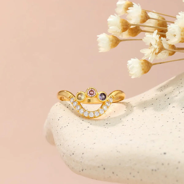 Copper Lines Ring Featuring Zircon Inlay, Elegant Jewelry Accessory