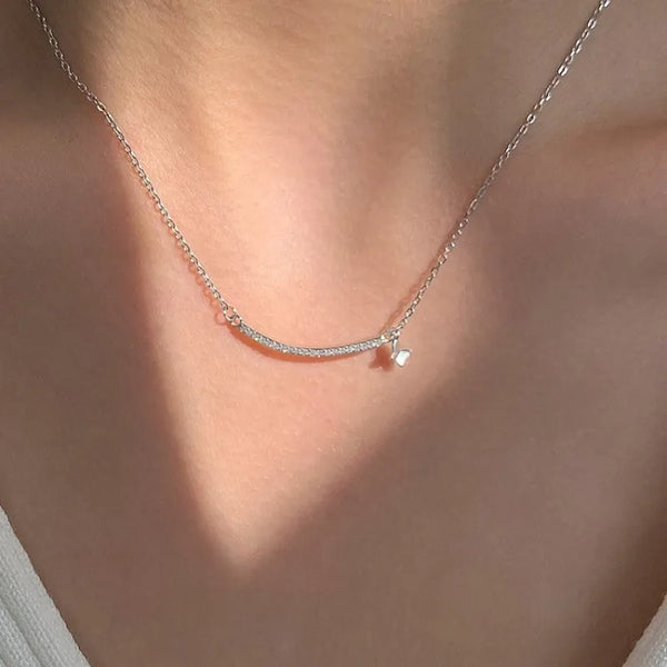 Sweet Butterfly Pendant Necklace For Women in 925 Sterling Silver with 18K Real Gold Electroplated Finish