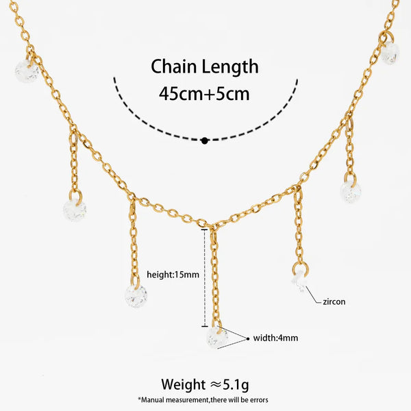 Wholesale Jewelry Glam Classical Luxurious Round 304 Stainless Steel 16K Gold Plated White Gold Plated PVD Coated cable chain Necklace