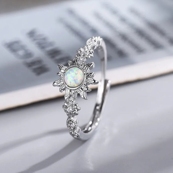 Copper Elegant Flower Open Rings