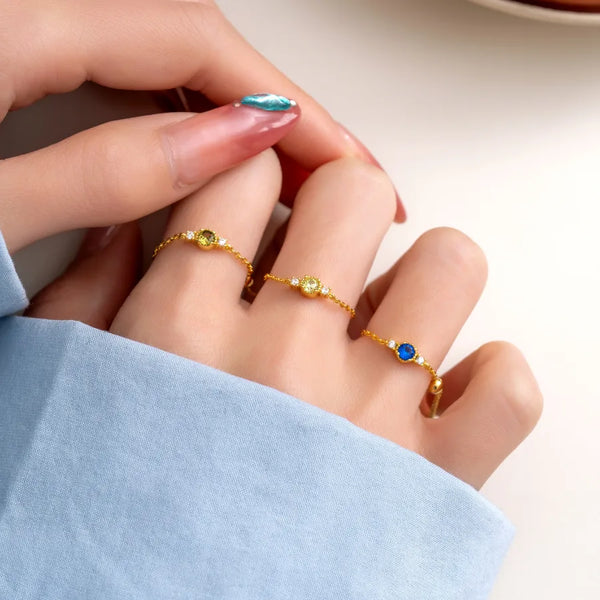 1 Piece 925 Sterling Silver Geometric Rings