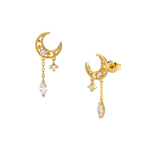 Star Tassel Earrings For Women in 925 Sterling Silver Featuring Zircon Inlay