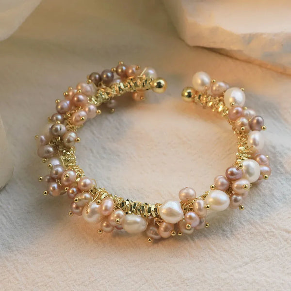 Original Design Natural Pearl Bracelet Women Open Luxury Versatile Handmade High-End Fashion Bracelet Jewelry Accessory