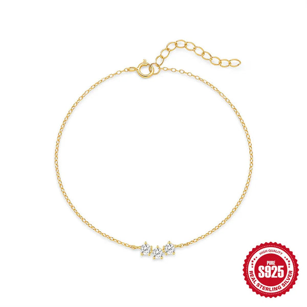 925 Sterling Silver cable chain Bracelets Simple Style