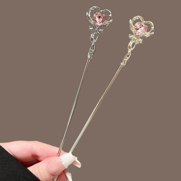 Cute Magic Wand Hairpin Simple Girl Heart Adorable Hair Accessories Alloy Love Shape Headwear Fashionable Niche Hair Accessories